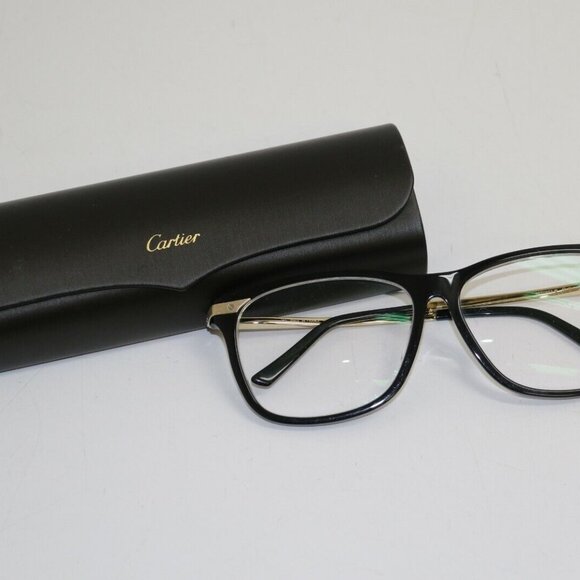 Cartier Sunglasses CT 0104SA-001 cat3 Black-Gold/Clear 145MM **READ** - Picture 1 of 10